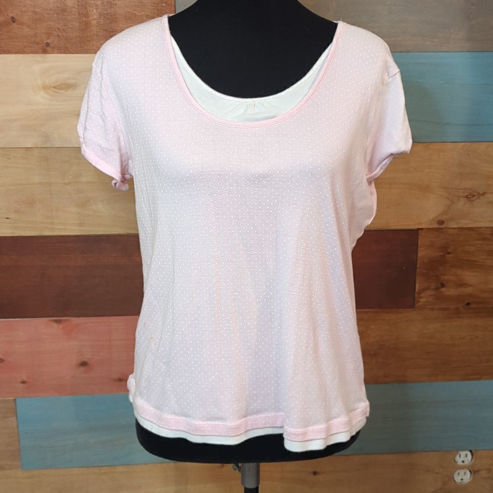 💜5/$25 XL super soft pink polka. Pajama top